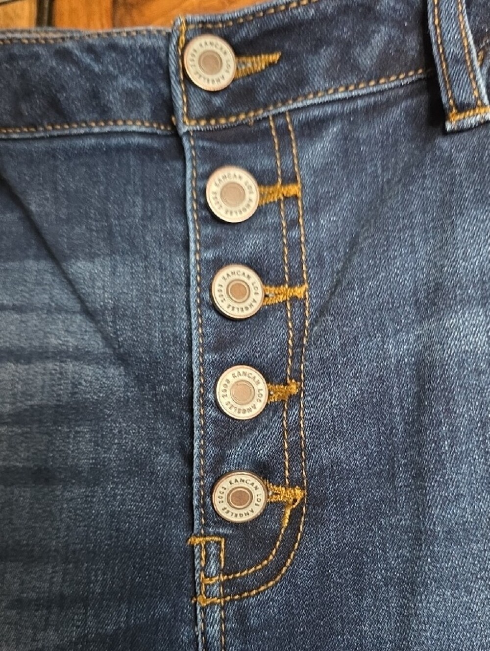 KanCan Dark Blue High-Rise Skinny Jeans with Button-Fly - Picture 3 of 7